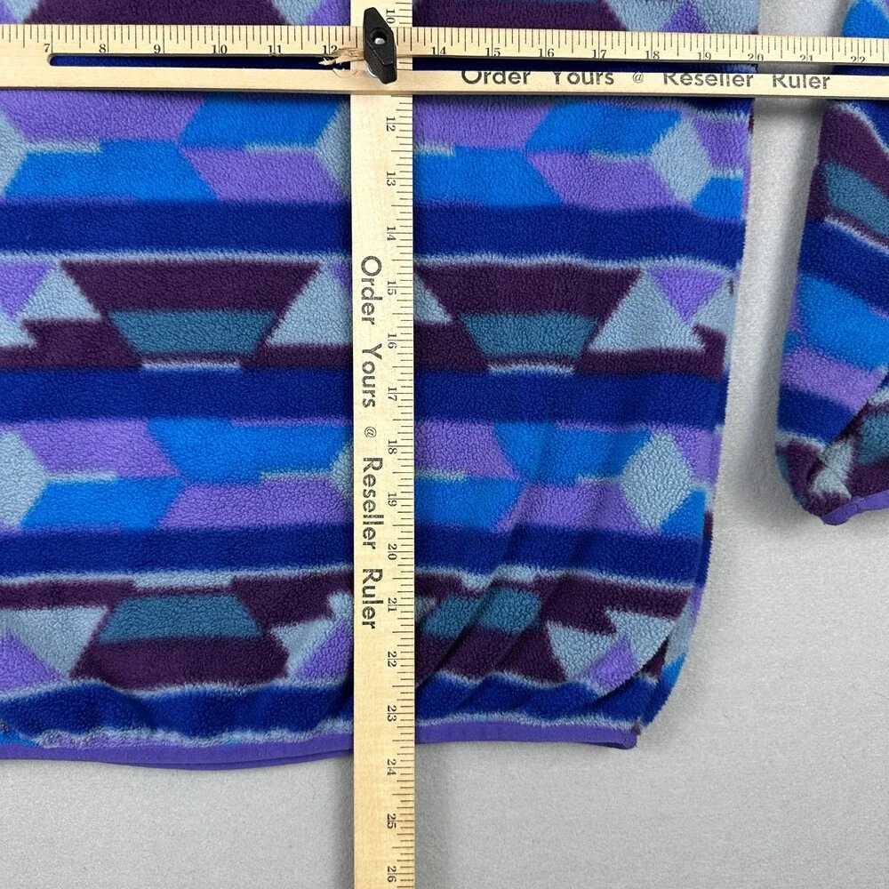 Patagonia Synchilla Jacket Women Small Blue Aztec Tribal Snap T Fleece Outdoor S